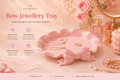 Pink Bow Jewellery Tray for Rings, Earrings, Necklaces and Vanity Organization by LoopMePretty