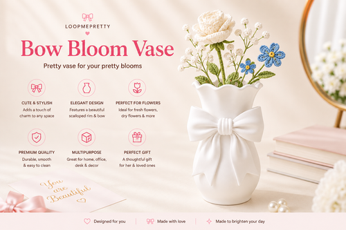 Bow Bloom Vase | Decorative Flower Vase for Home & Desk Decor