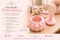 Baby pink ballerina jewellery box with hidden storage compartment for rings, earrings and accessories on an aesthetic vanity table.