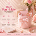Bow Pen Holder – Cute Desk Organizer for Girls | Aesthetic Makeup Brush Holder | Pastel Desk Decor
